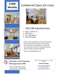 Office Space Available in Carleton Place!